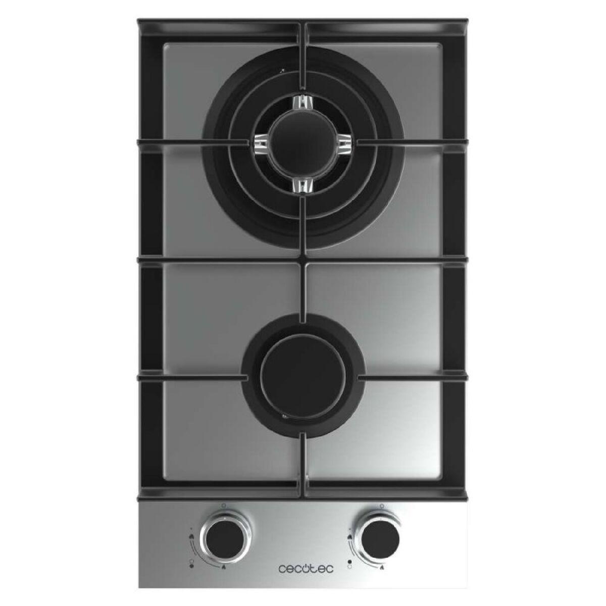 Cecotec Placa de gas 2 fuegos Bolero Squad G 2400F 5200W Inox hierro fundido tripe corona