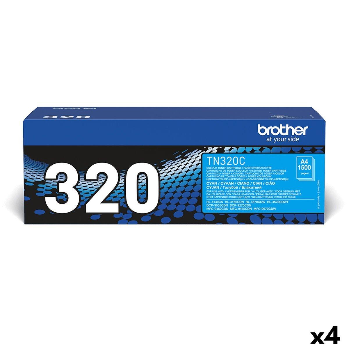 Tóner Brother TN320C Cian (4 Unidades)