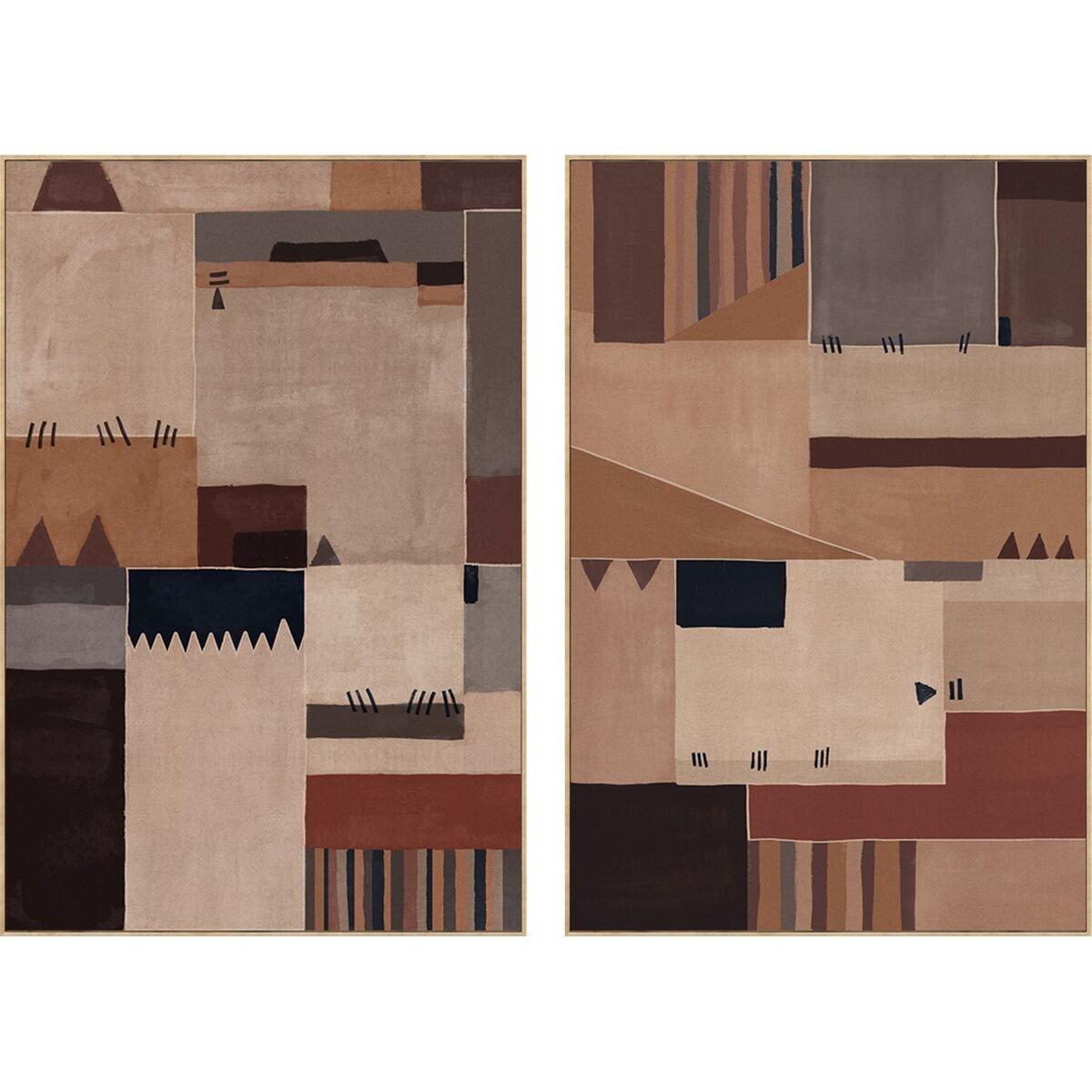 Lienzo Home ESPRIT Patchwork Urbano 82,5 X 4 X 122,5 CM (2 Unidades)