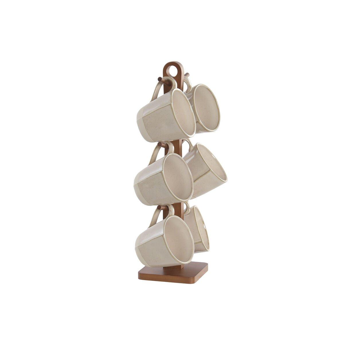 Juego de Tazas Home ESPRIT Beige Urbano 160 ml