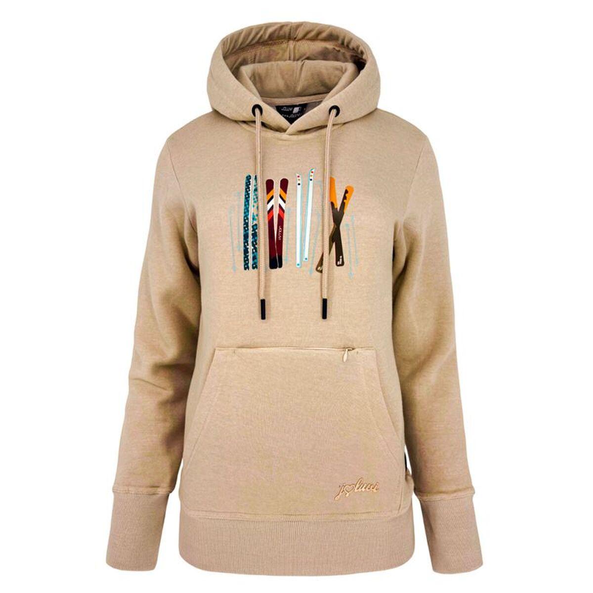 Sudadera con Capucha Mujer Joluvi Cotton Ski Ecru