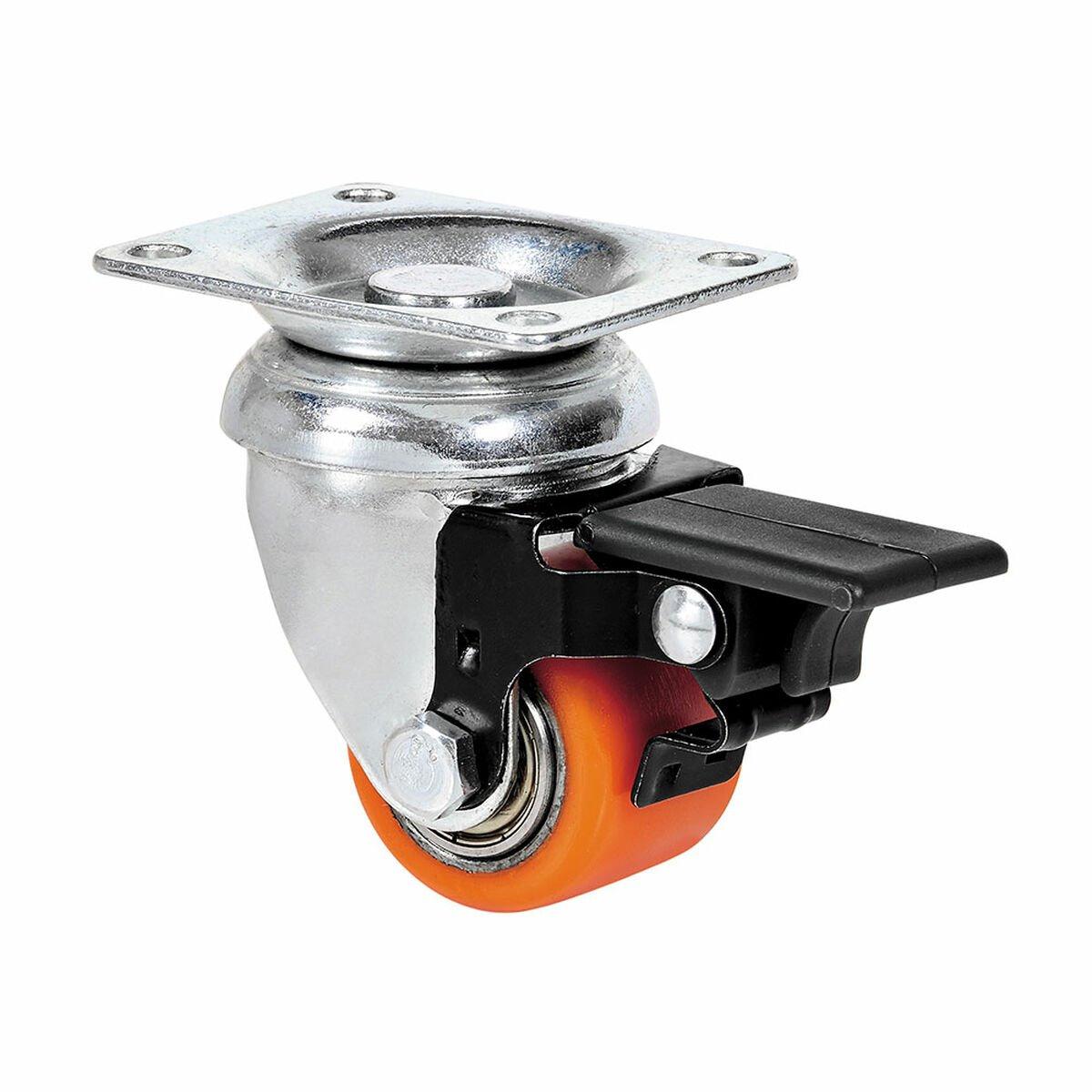 Rueda Ruedas Alex Naranja Poliuretano Hierro Ø 3,5 CM giratoria