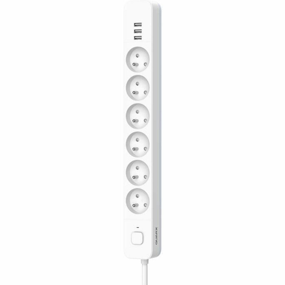 Regleta Enchufes 6 Tomas con Interruptor QUARX (1,5 m)