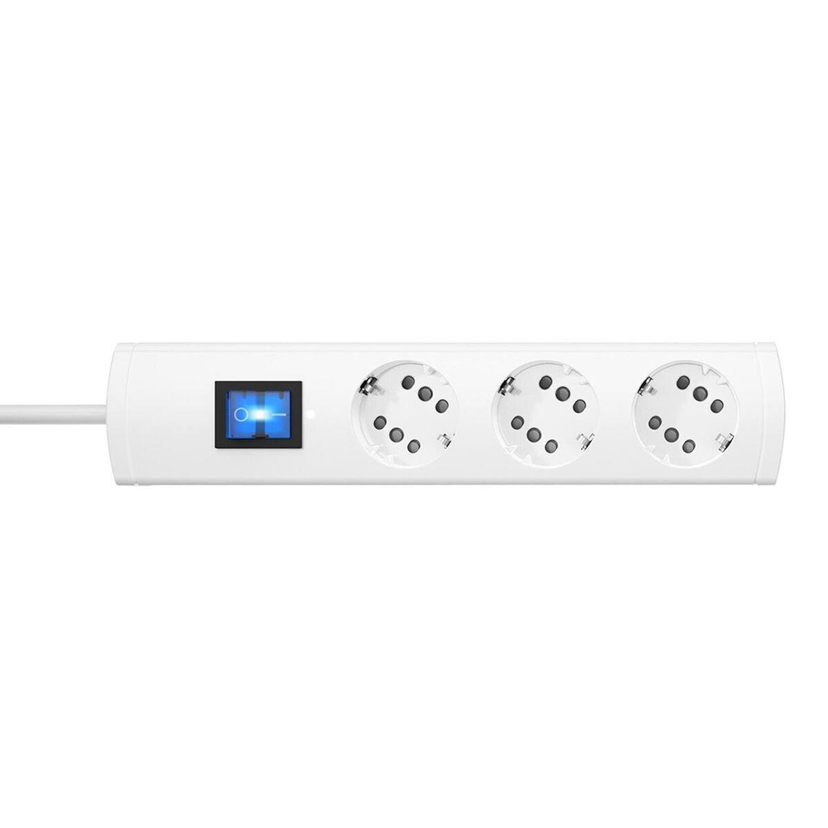 Regleta 3 Enchufes Schuko con Interruptor Kopp Duoversal Plus 3600 W (1,4 m)