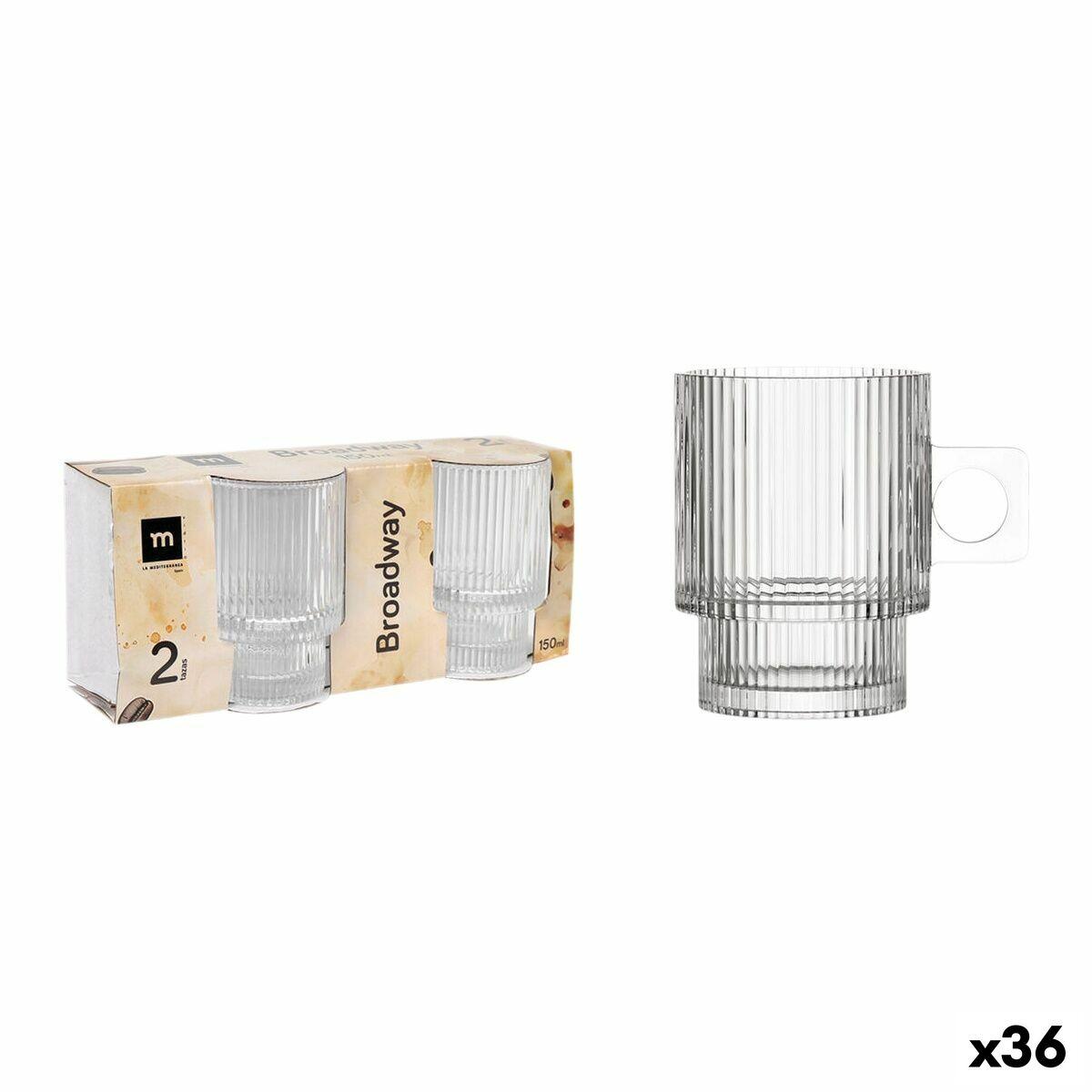 Juego de Tazas de Café La Mediterránea Broadway 2 Piezas (36 Unidades)