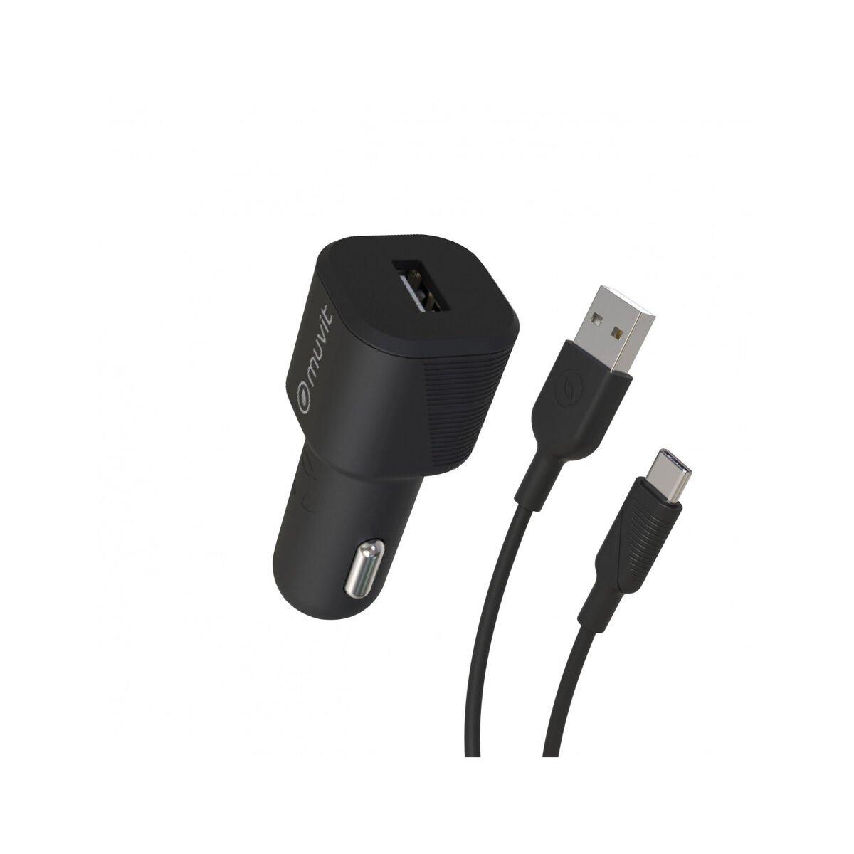 Cargador de coche eléctrico Muvit 1,2 m Negro