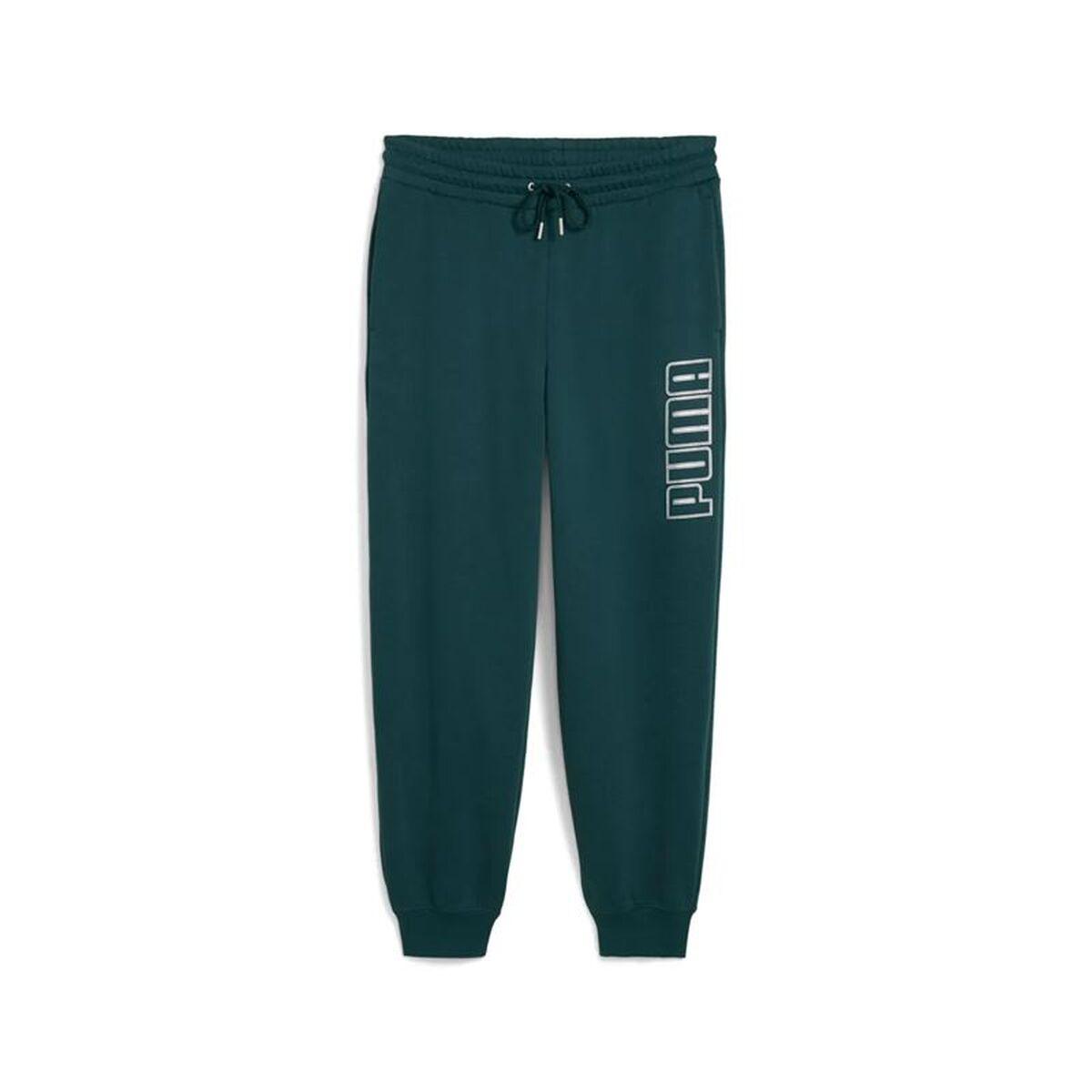 Pantalón Largo Deportivo Puma Maximal Metallic Sweatpants Verde Mujer