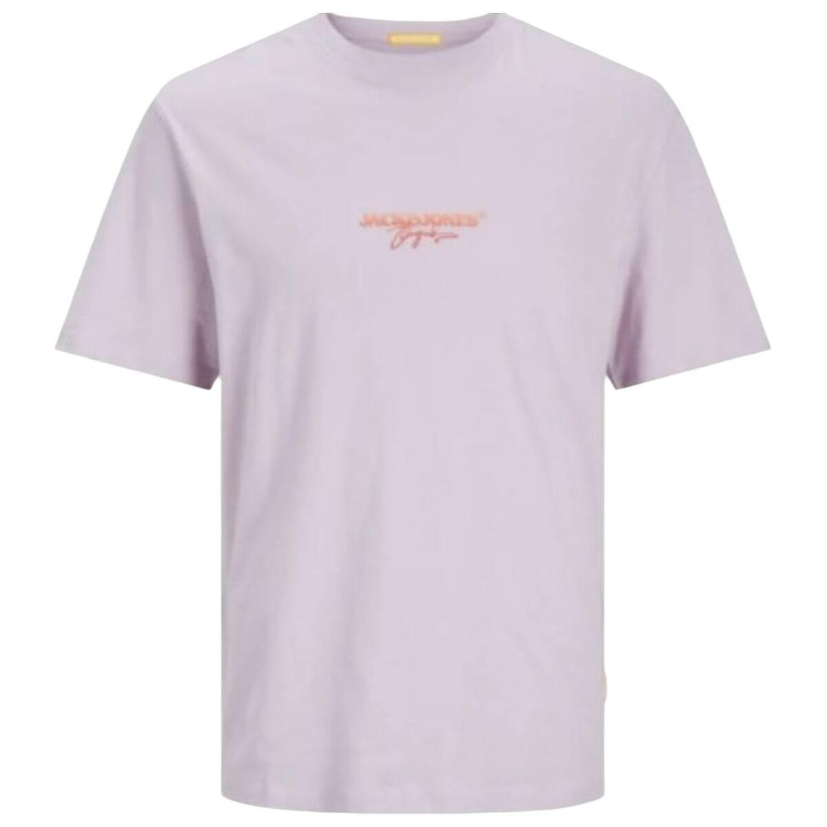 Camiseta de Manga Corta Hombre Jack & Jones JORARUBA PUFF BRANDING TEE SS CREW NECK 12255557 Morado