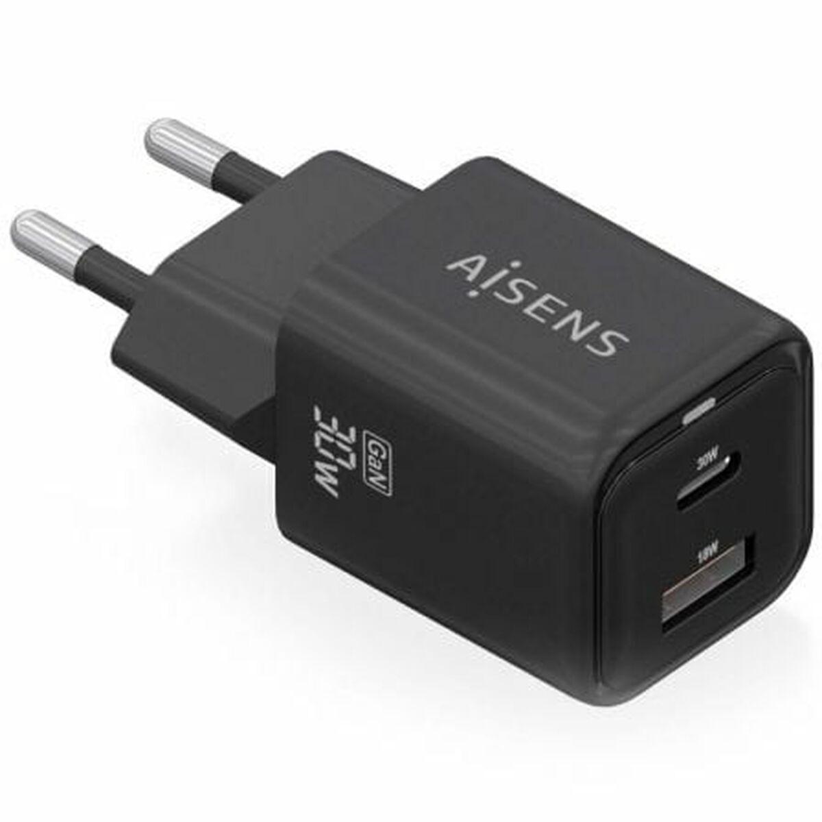 Cargador de Pared Aisens ASCH-30W2P021-BK Negro Multicolor 33 W