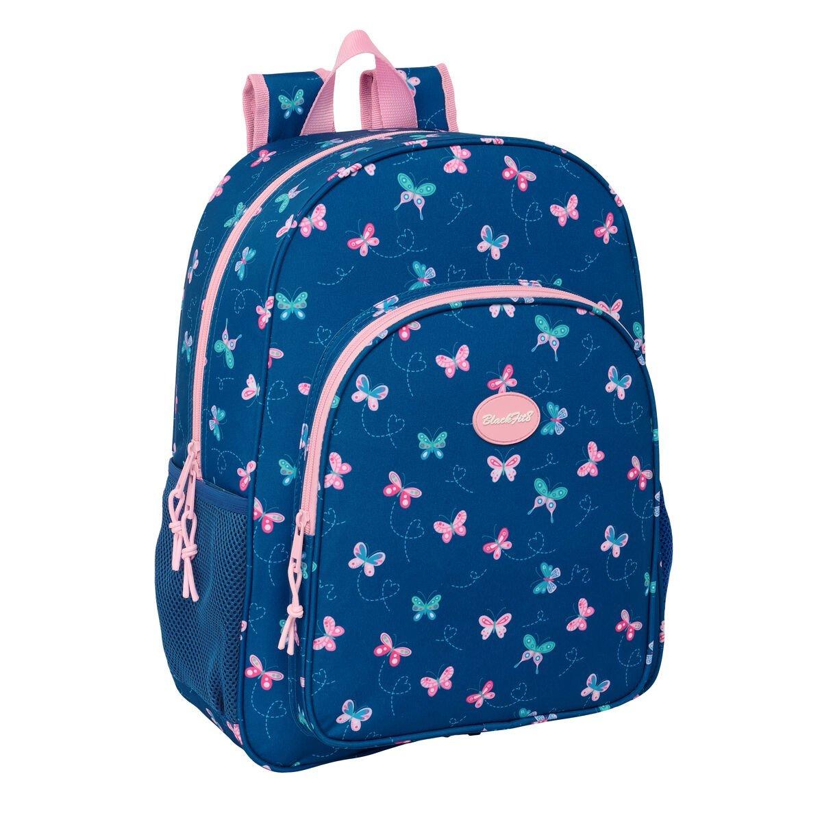Mochila Escolar BlackFit8 Mariposas Multicolor 33 x 42 x 14 cm