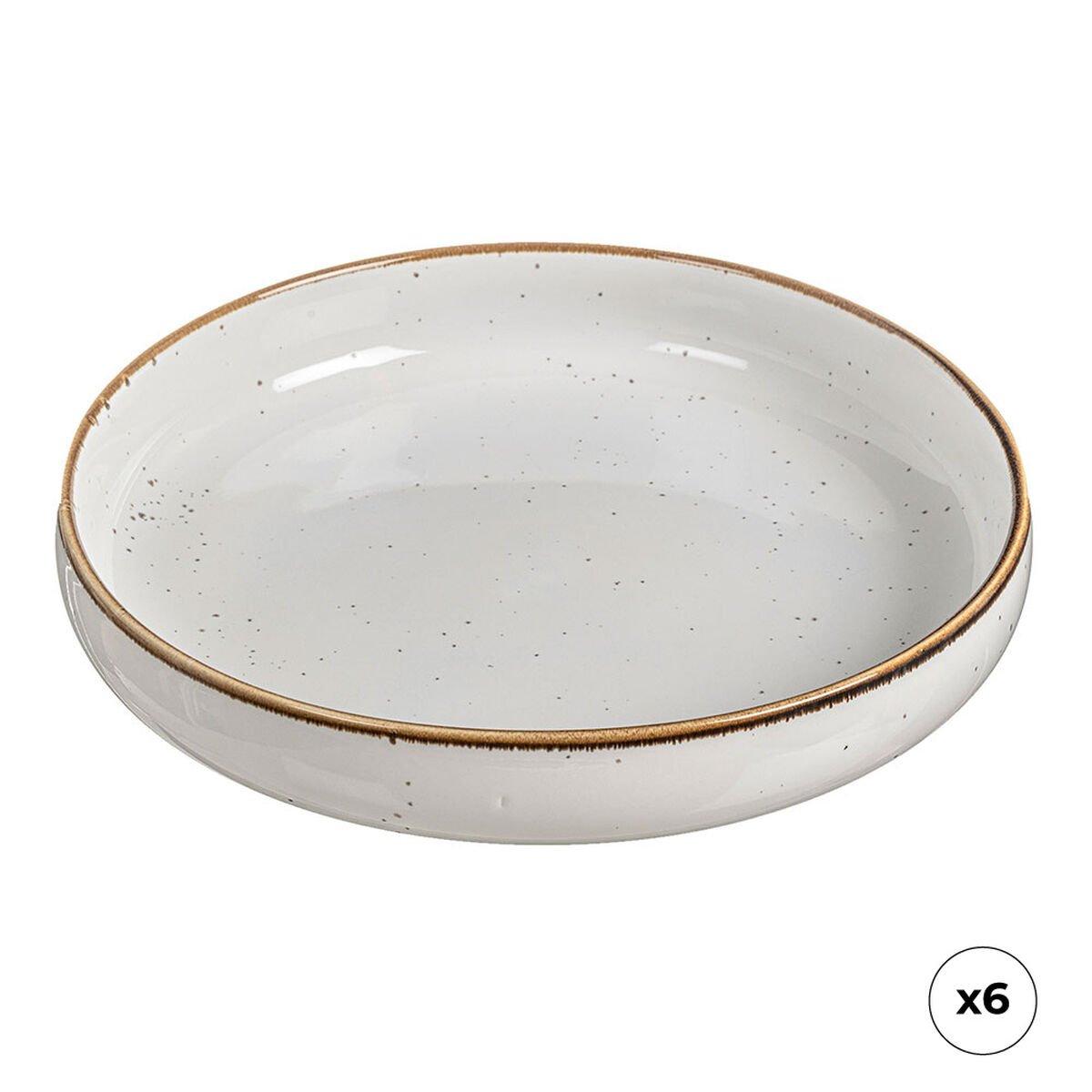 Plato Hondo Ovenza Porcelana Ø 20 cm (6 Unidades)