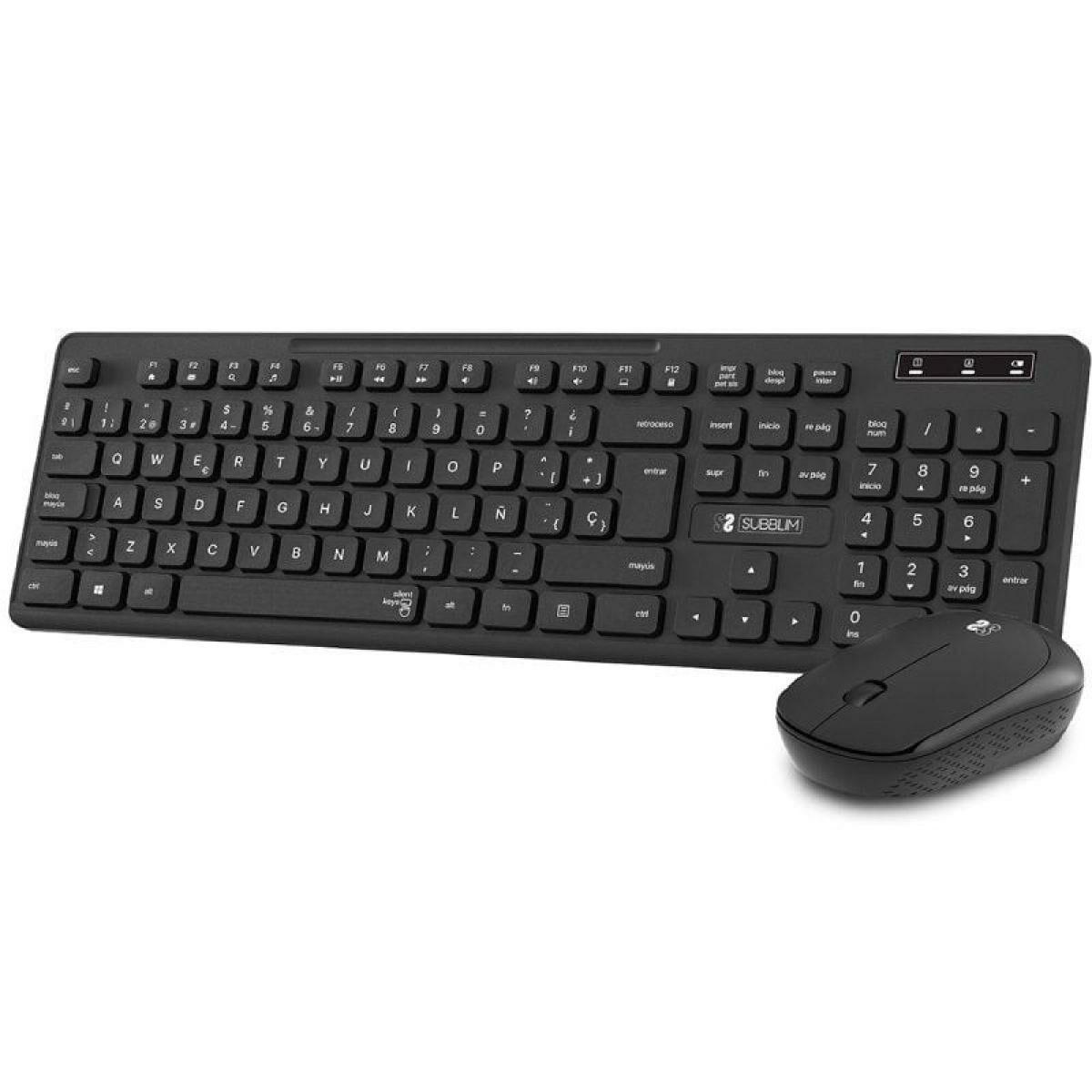 Teclado y Ratón Inalámbrico Subblim SUBKBC-CSSW10 Negro Qwerty Español QWERTY