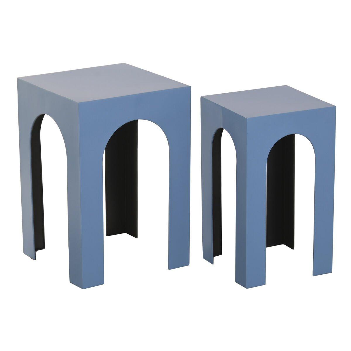 Juego de 2 mesas Home ESPRIT Azul 40 x 40 x 58 cm