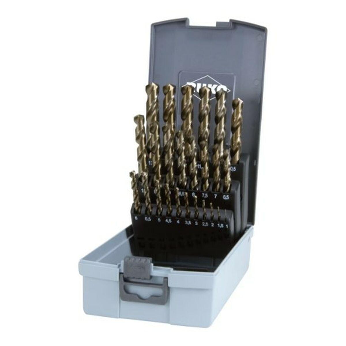 Set de brocas RUKO Acero de alta velocidad (HSS) Estuche DIN 338 25 Piezas (25 Unidades)