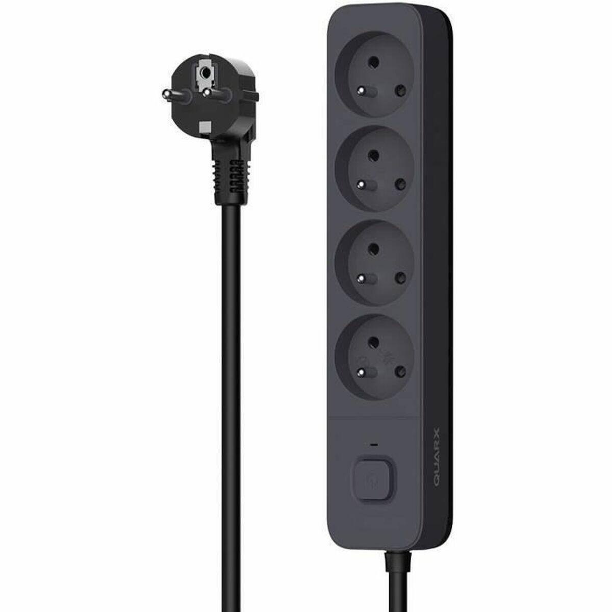 Regleta Enchufes 4 Tomas con interruptor QUARX (1,5 m)
