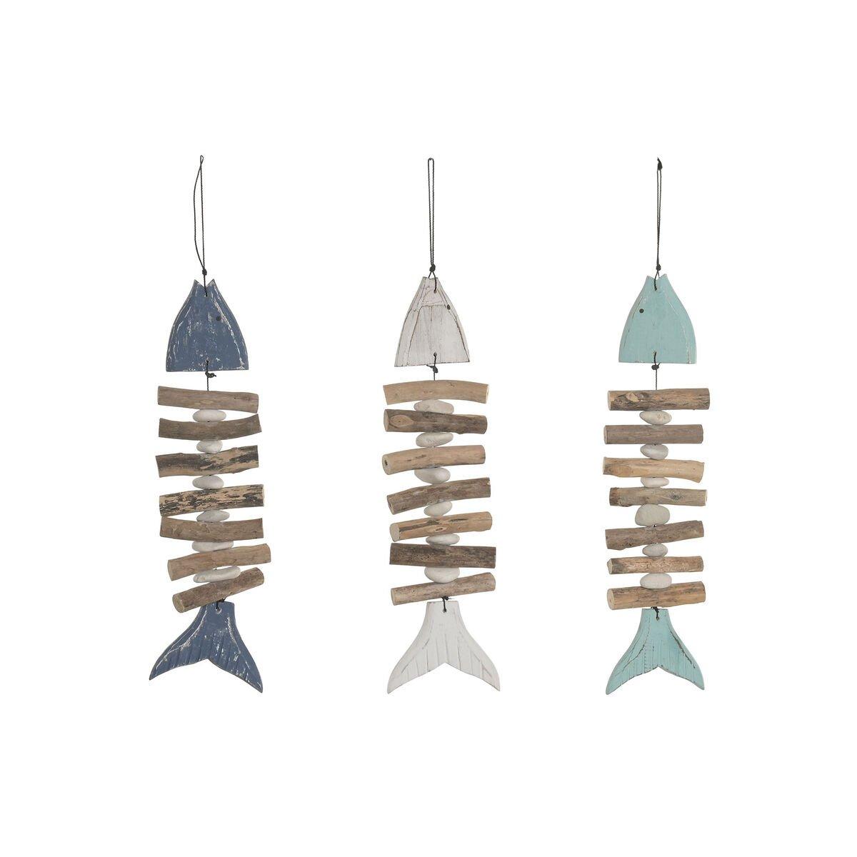 Decoración Colgante Home ESPRIT Azul Blanco Azul marino Mediterráneo (3 Unidades)
