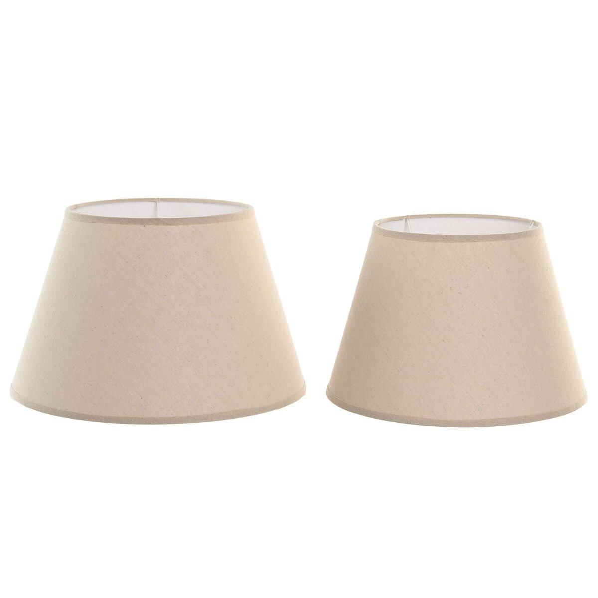 Pantalla de Lámpara Home ESPRIT Beige Lino Metal 40 x 40 x 25 cm (2 Unidades)