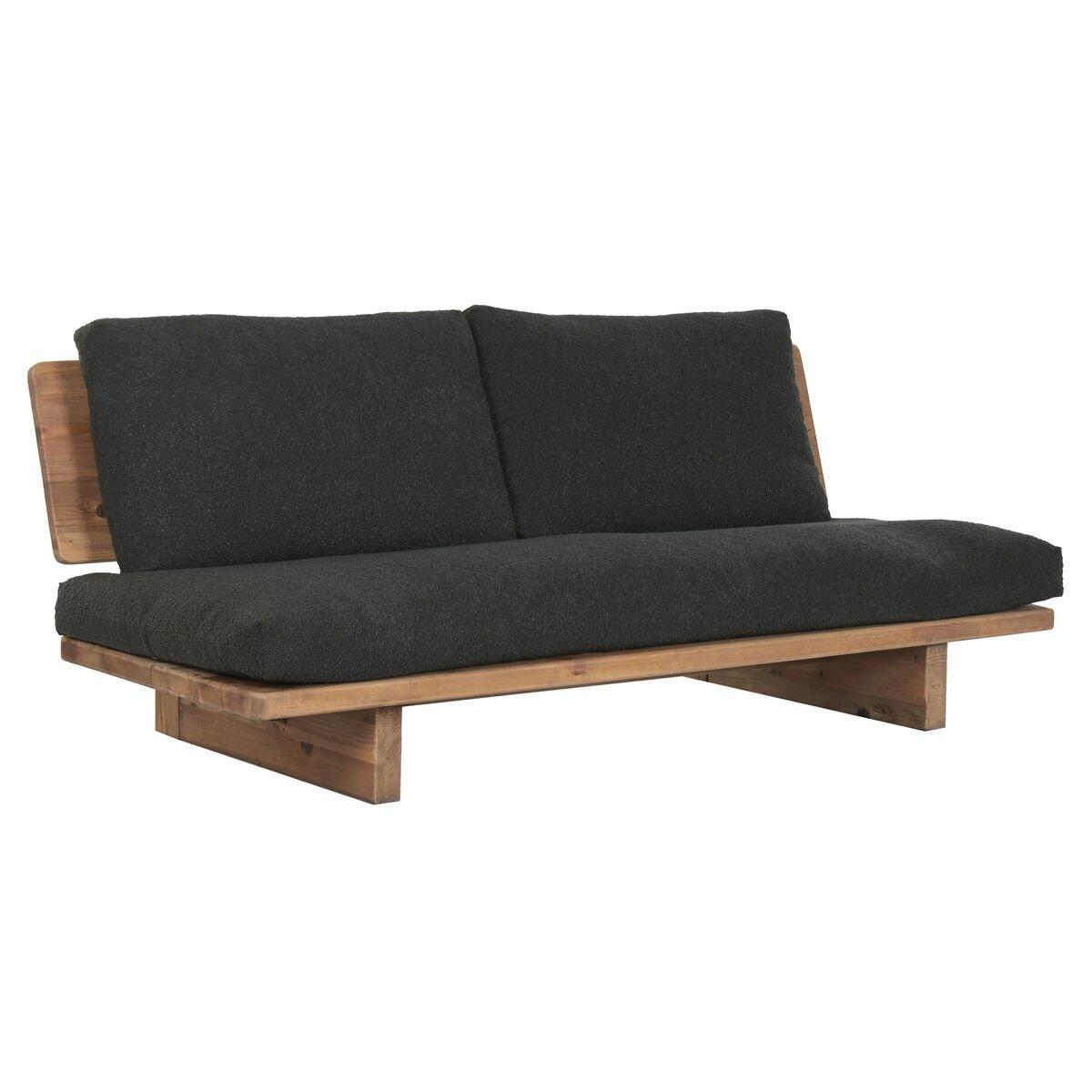 Sofá Home ESPRIT Negro Natural 195 x 90 x 78 cm