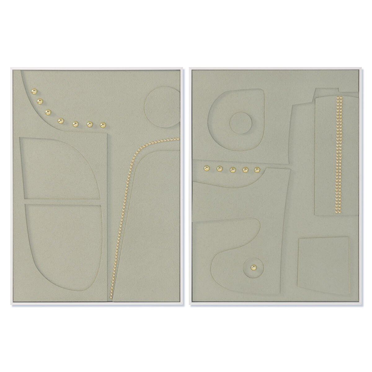Lienzo Home ESPRIT Verde Dorado Moderno 52 X 4 X 72 CM (2 Unidades)