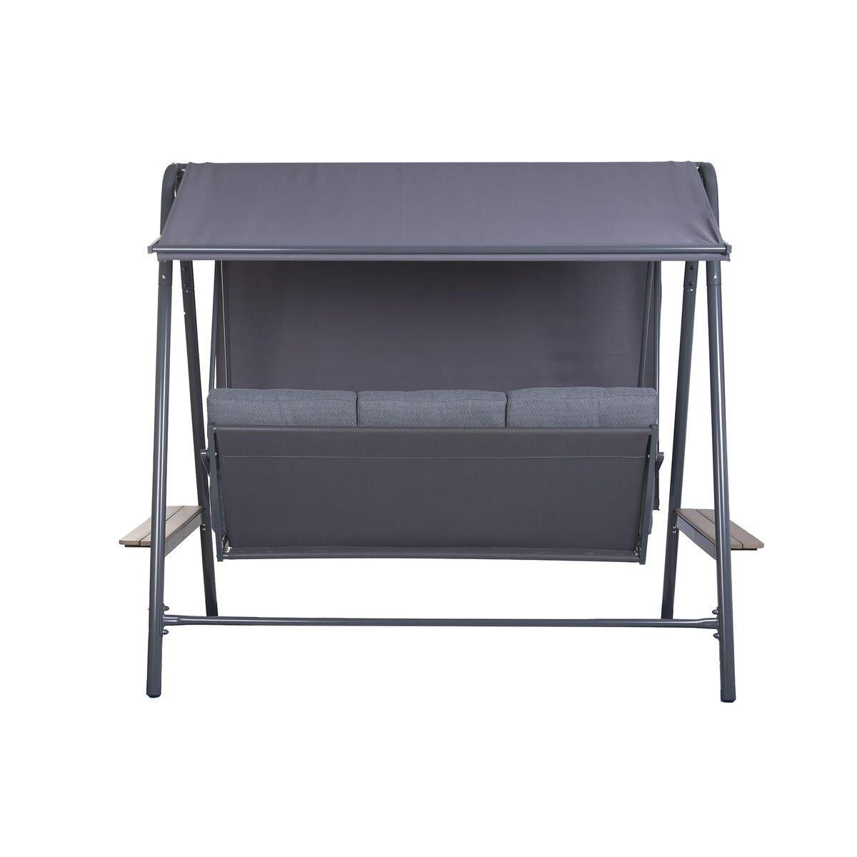 Banco Home ESPRIT Marrón Gris oscuro Acero Polywood 215 X 120 X 180 CM