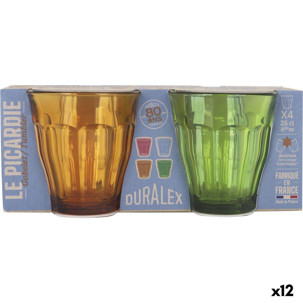 Set de Vasos Duralex Picardie Multicolor Vidrio 250 ml 4 Piezas (12 Unidades)
