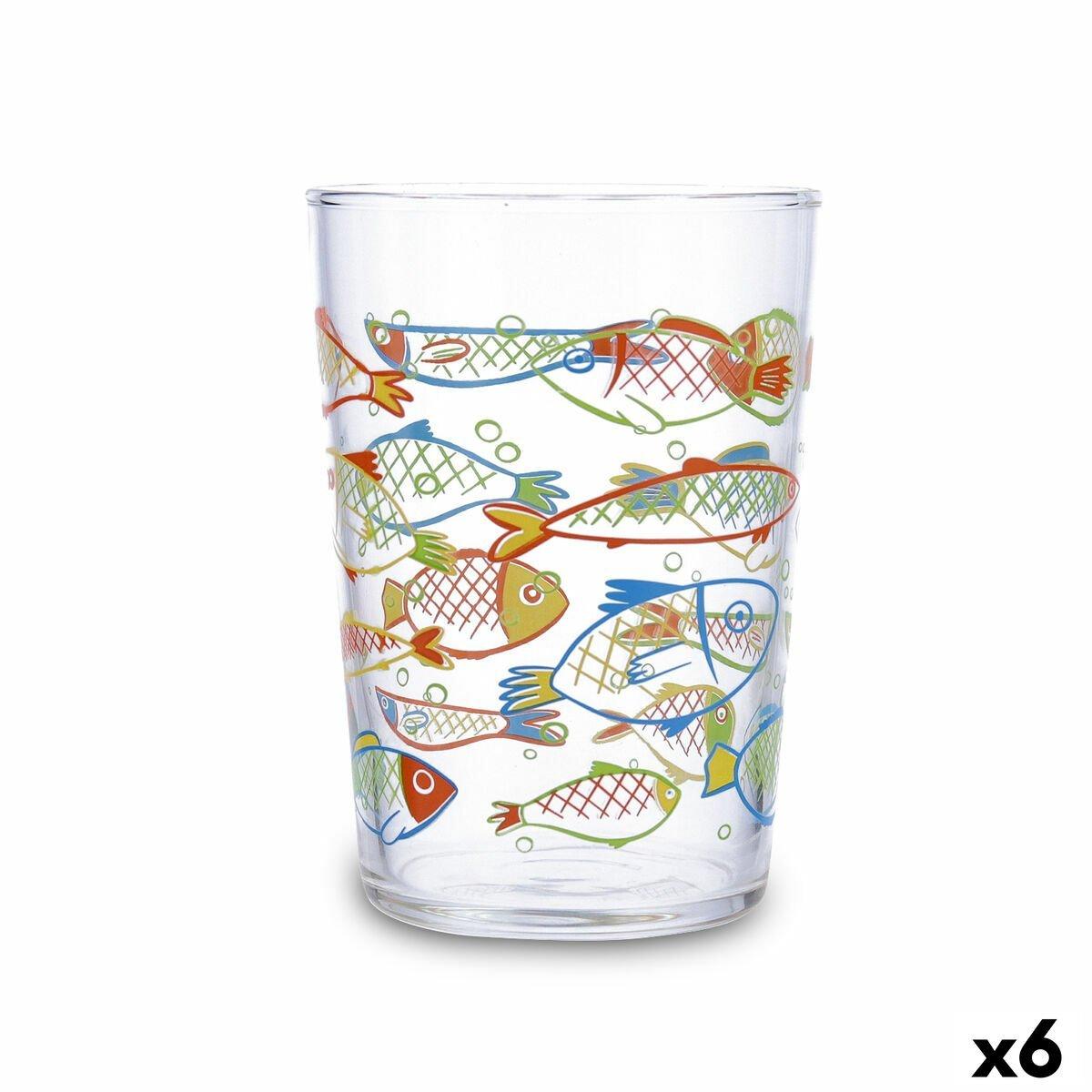 Vaso de agua Luminarc Peces Multicolor Vidrio Peces 500 ml (6 Unidades)