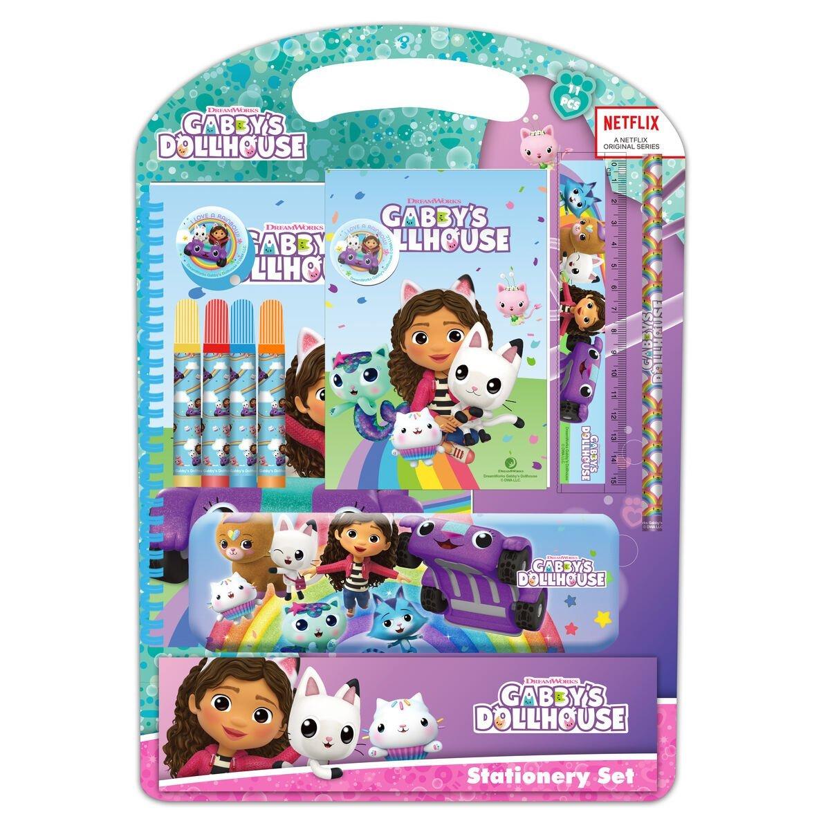 Set de Papelería Gabby's Dollhouse Confetti Rosa Turquesa
