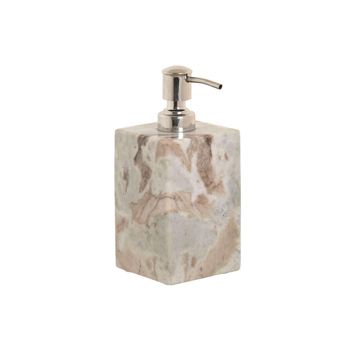 Dispensador de Jabón Home ESPRIT Blanco Marrón Mármol Moderno 7,5 x 7,5 x 18 cm