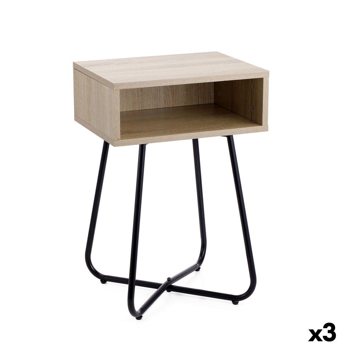Mesa auxiliar MobleKit Marrón Negro 40 x 34 x 60 cm (3 Unidades)