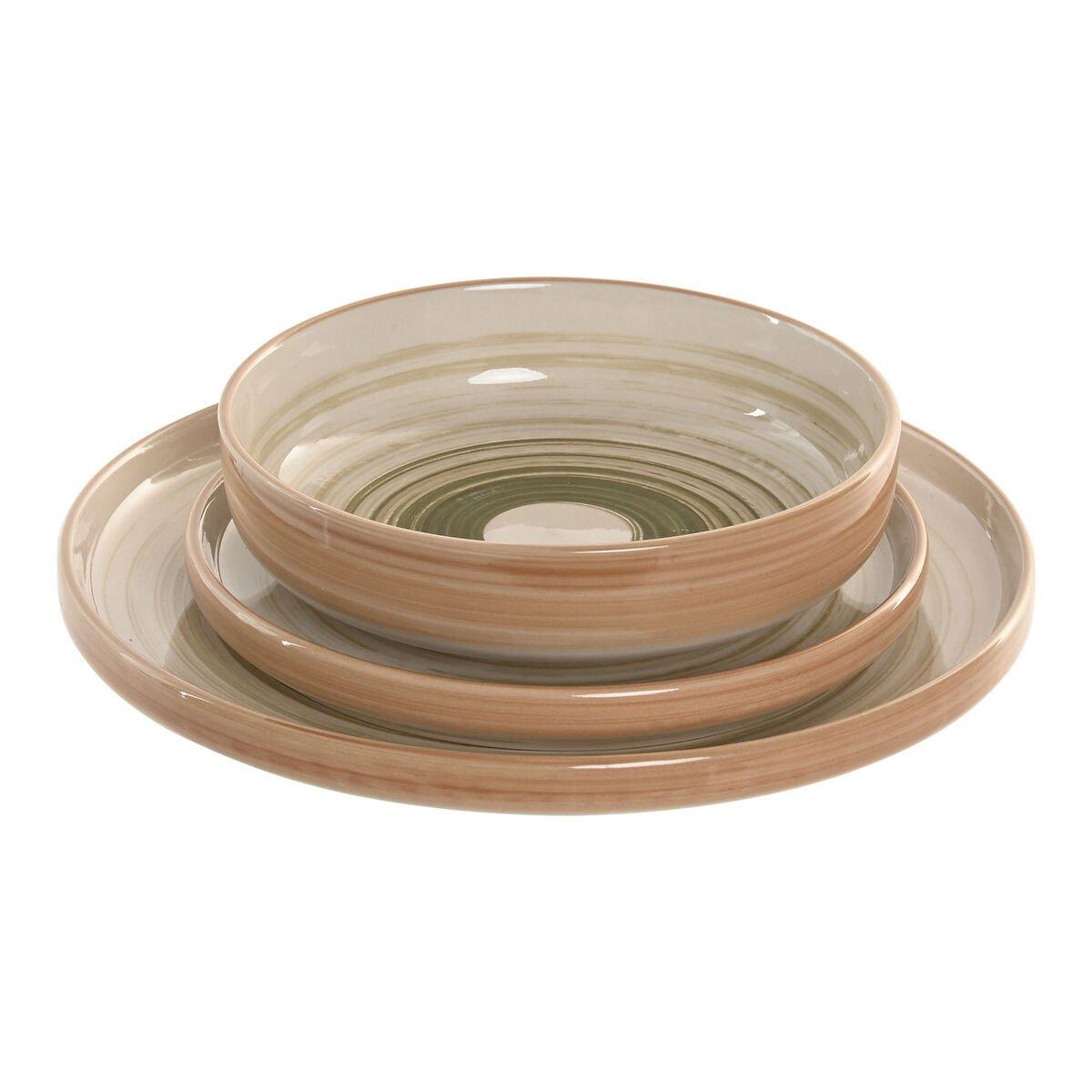 Vajilla Home ESPRIT Verde Gres 18 Piezas