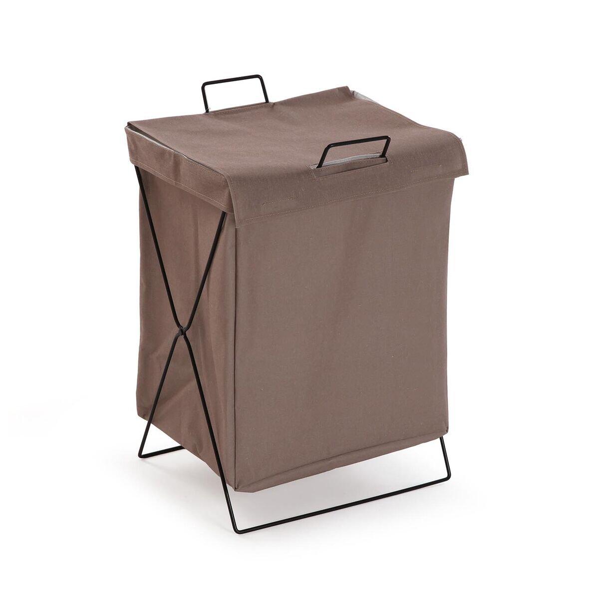 Cesto para la Ropa Sucia Versa Marrón Poliéster Metal Polietileno 35 X 48 X 30 CM