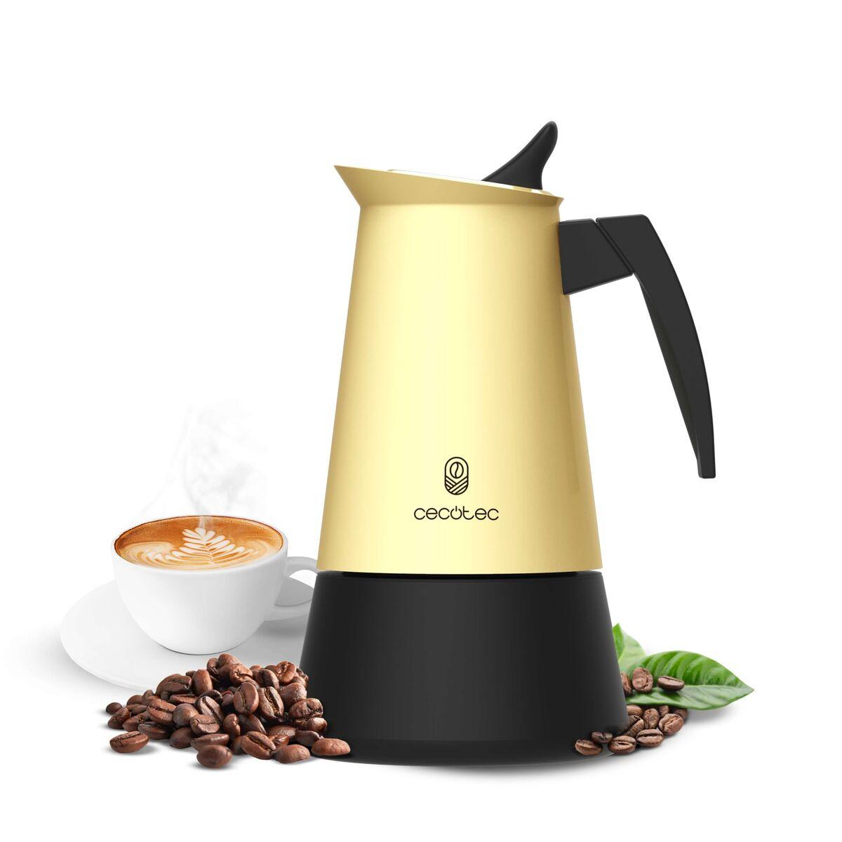 Cecotec Cafetera Italiana Piccolina 600 Beige 6 Tazas 300ml Acero Inox Antigoteo