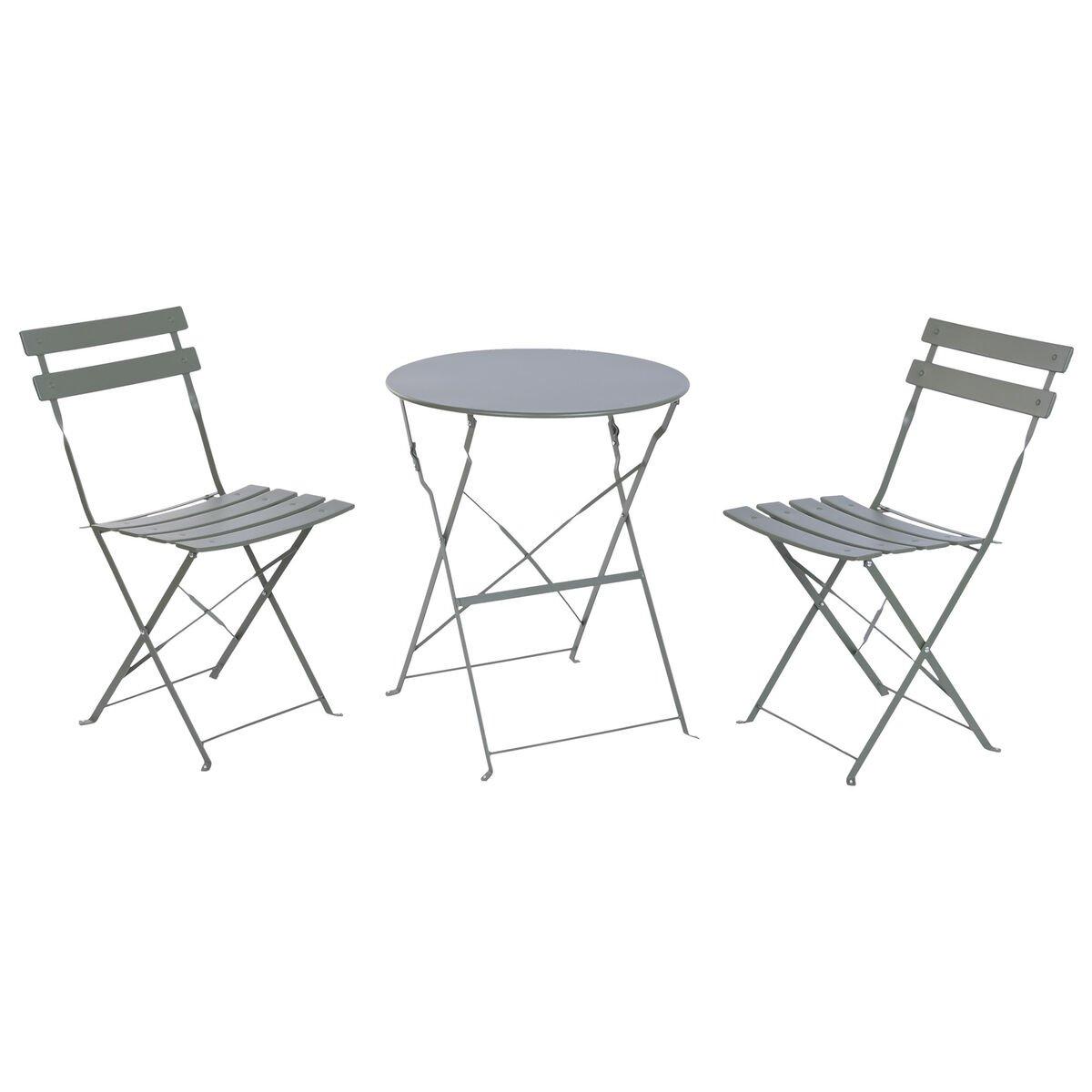 Conjunto de Mesa con 2 Sillas Home ESPRIT Verde 60 x 60 x 71 cm