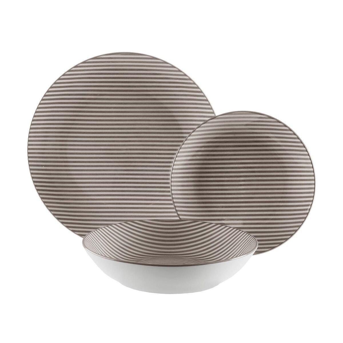 Vajilla Versa Gris Porcelana 18 Piezas