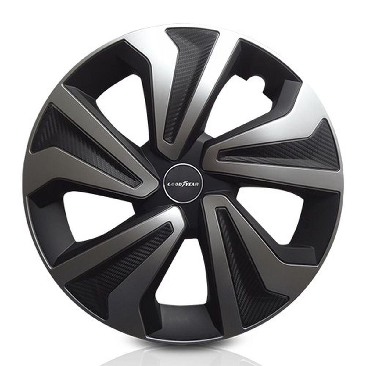 Tapacubos Goodyear GOD9085 Negro Bicolor Plata 15" (4 Unidades)