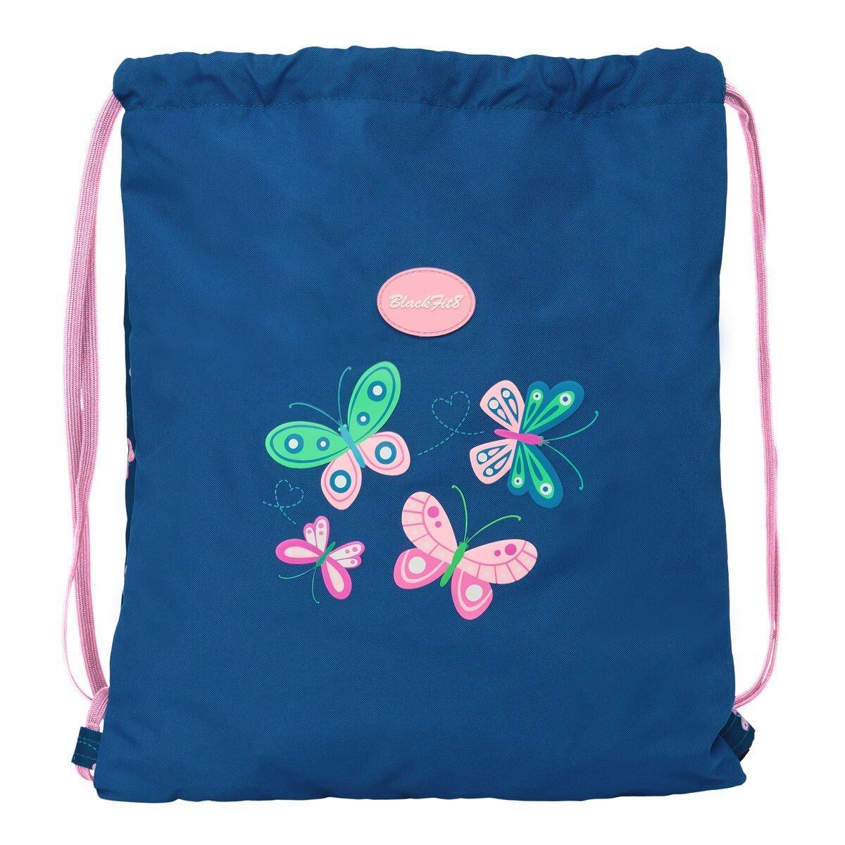 Bolsa Mochila con Cuerdas BlackFit8 Mariposas Multicolor 35 x 40 x 1 cm