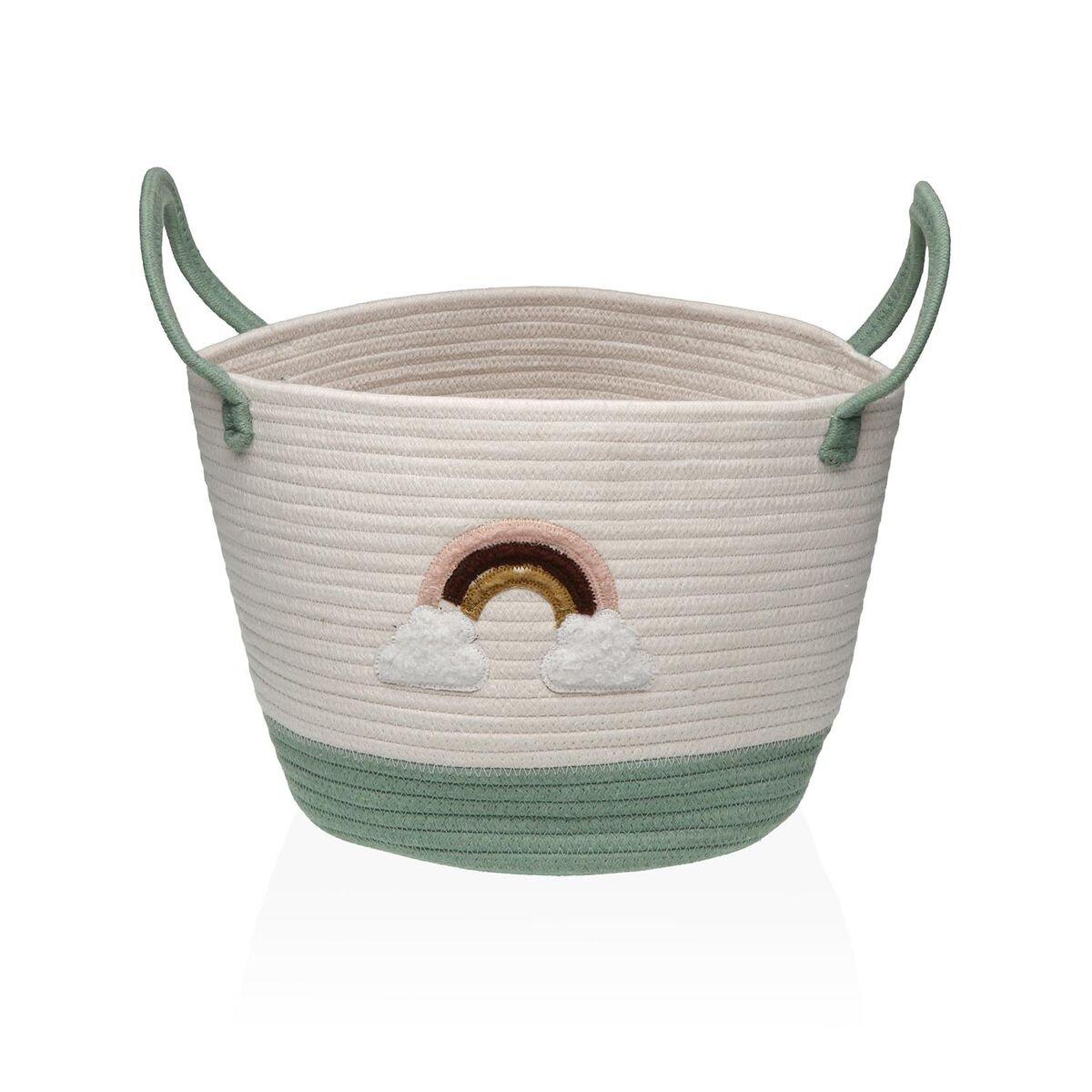 Cesta Versa Blanco Verde Polipropileno Fibra Arcoíris 28 X 25 X 28 CM