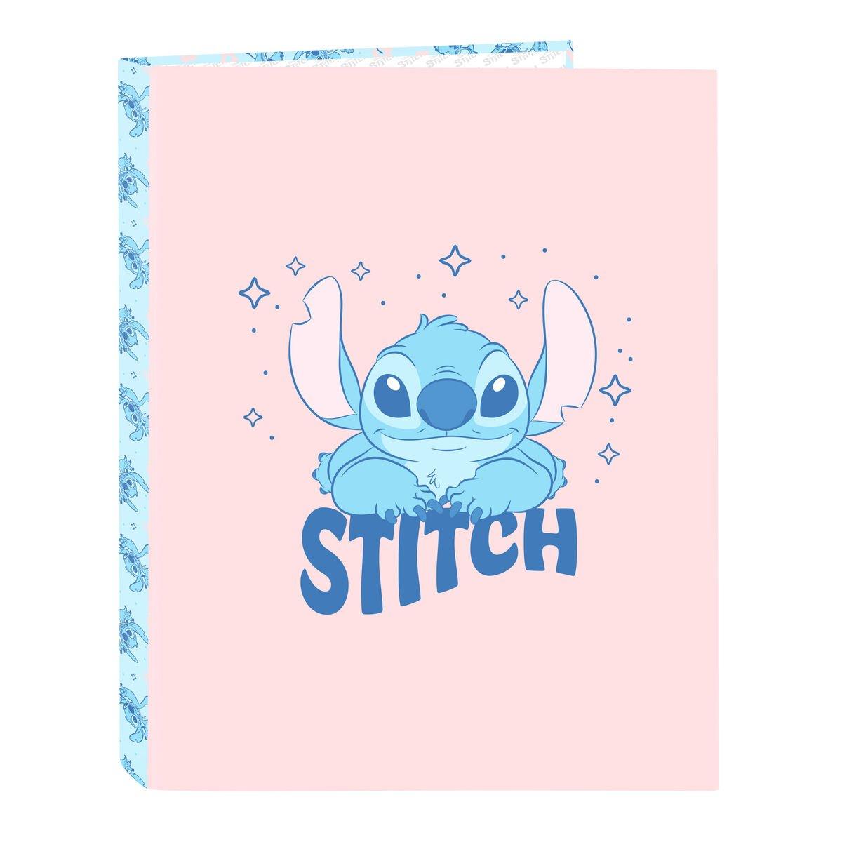Carpeta de anillas Lilo & Stitch Ohana Azul Rosa claro A4 26.5 x 33 x 4 cm