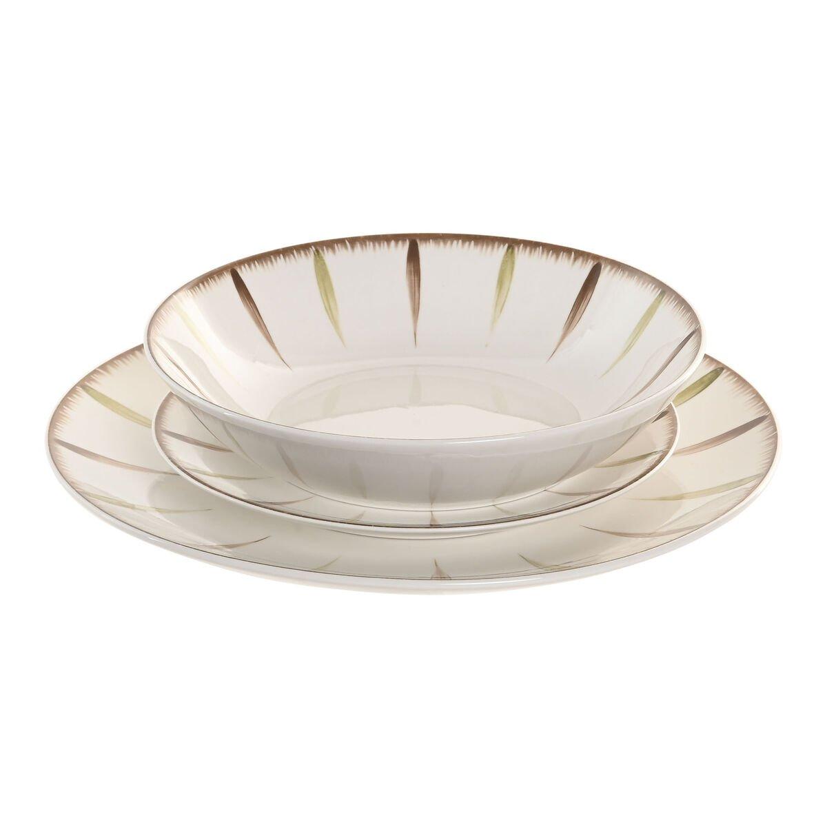 Vajilla Home ESPRIT Blanco Verde Porcelana 18 Piezas