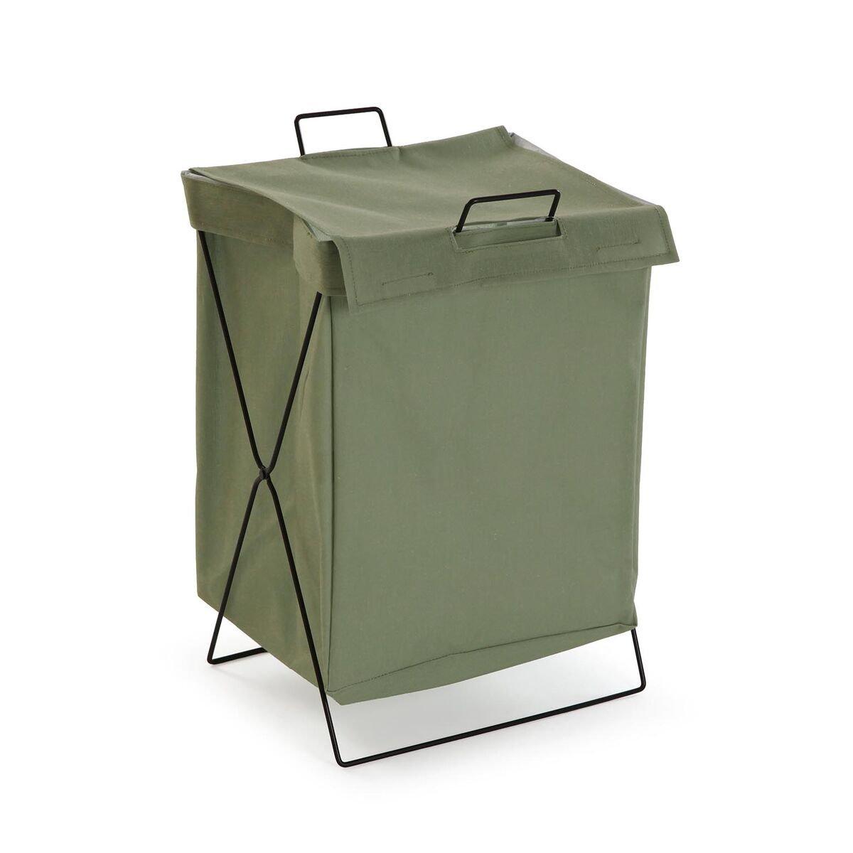 Cesto para la Ropa Sucia Versa Verde Poliéster Metal Polietileno 35 X 48 X 30 CM