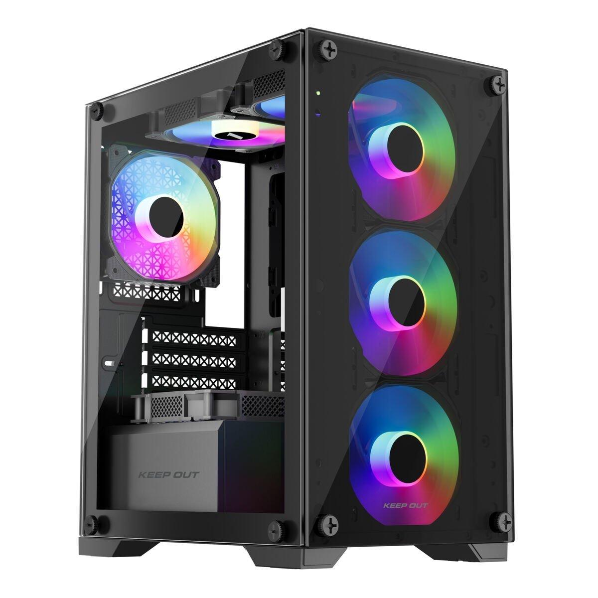 Caja Semitorre ATX KEEP OUT XC-201 GLASS Negro