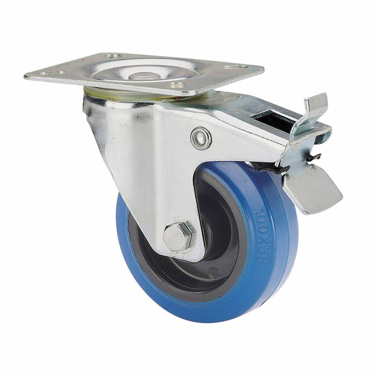 Rueda Ruedas Alex Azul Goma Poliamix Ø 8 cm 80 kg giratoria