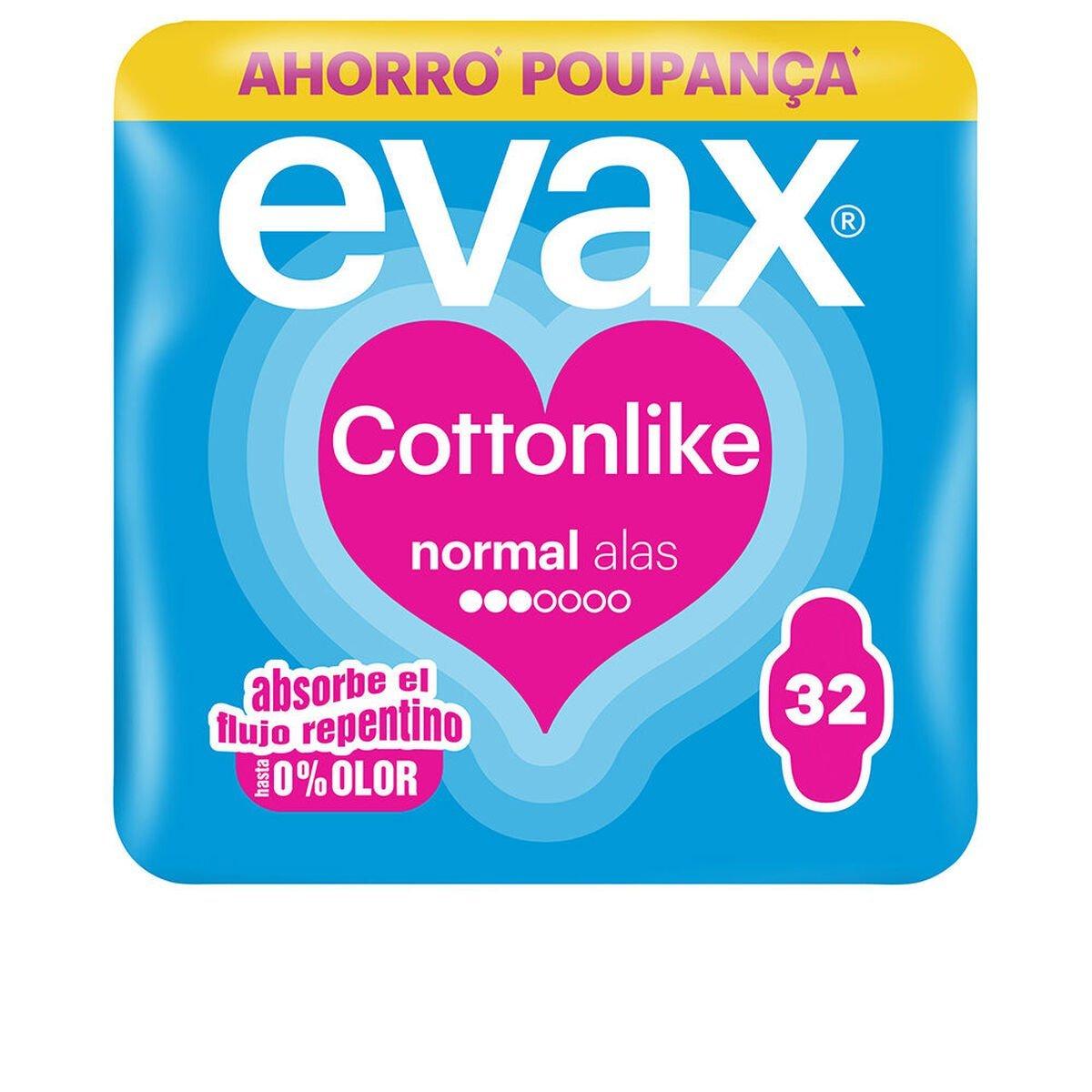 Compresas Normales con Alas Evax COTTONLIKE 32 unidades