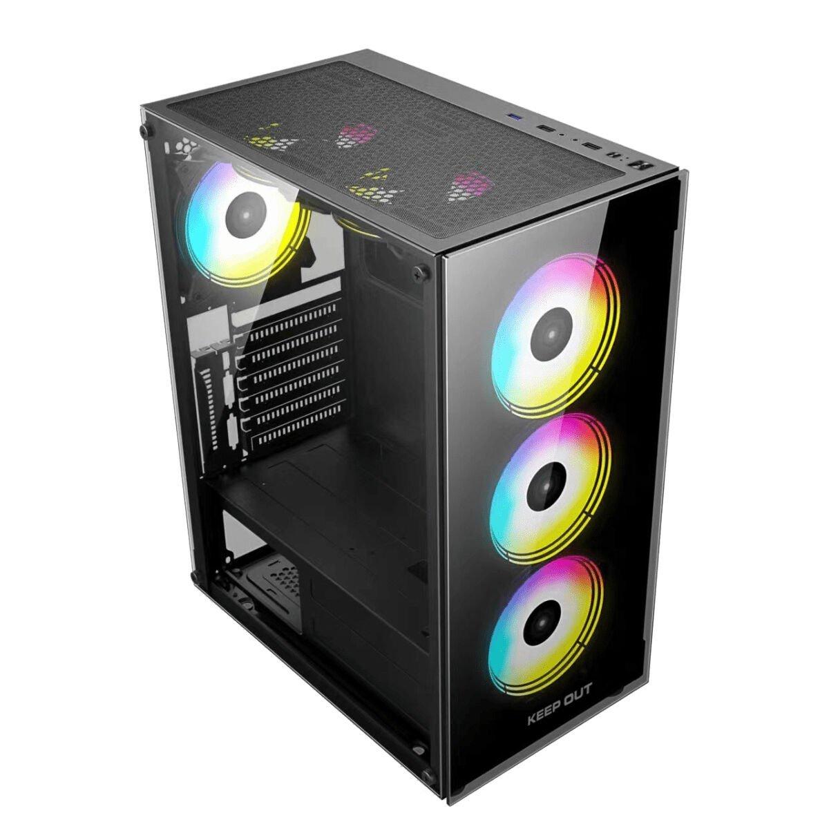 Caja Semitorre ATX KEEP OUT XC-210 GLASS Negro