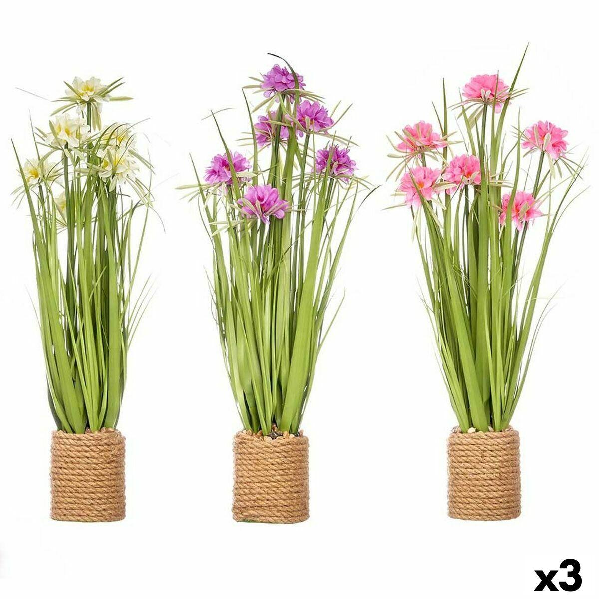Planta Decorativa Ibergarden Cuerda Plástico Piedras 30 x 70 x 30 cm (3 Unidades)