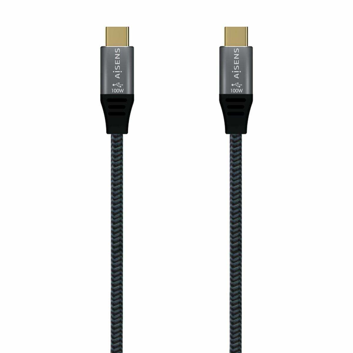 Cable USB-C Aisens A107-0629 Gris 2 m