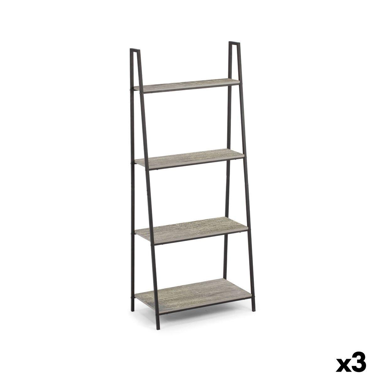 Estantería MobleKit Negro Gris Madera Metal 60 x 34,5 x 150 cm (3 Unidades)