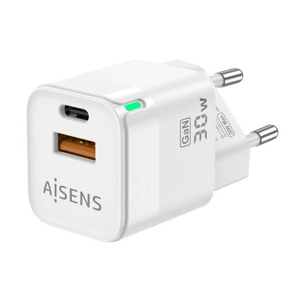 Cargador de Pared Aisens ASCH-30W2P004-W Blanco 30 W