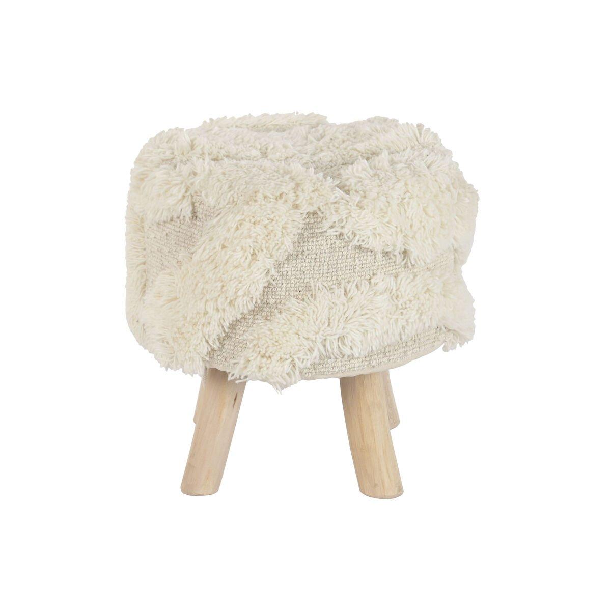Reposapiés Home ESPRIT Beige Boho 40 x 40 x 40 cm