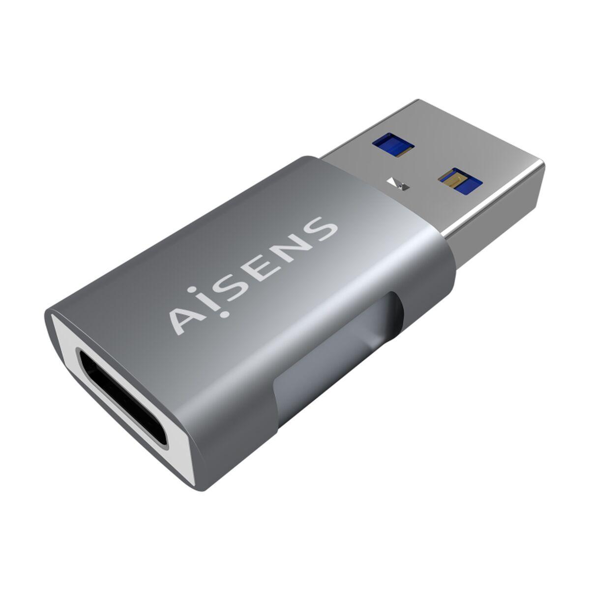 Adaptador USB a USB-C Aisens A108-0655 Gris